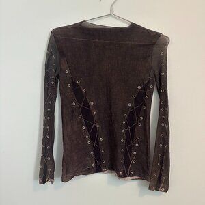 Acne Studios Trompe L'Oeil Top 'Dark Brown/Beige'